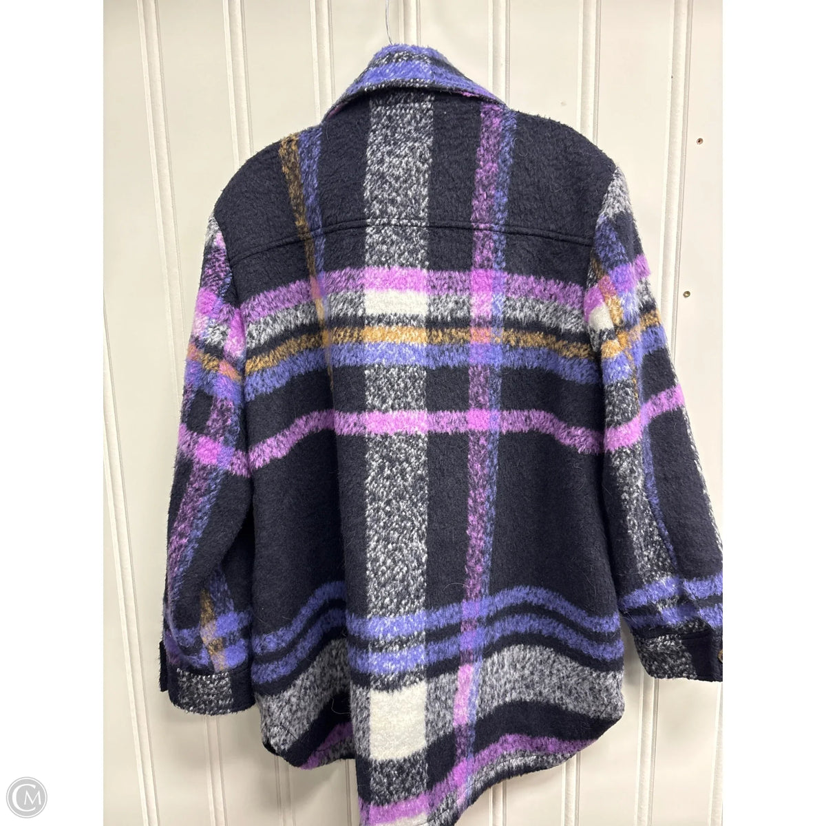 Jacket Shirt By Loft In Purple, Size: L