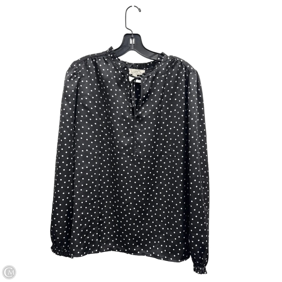 Top Long Sleeve By Loft In Black & White, Size: Xl