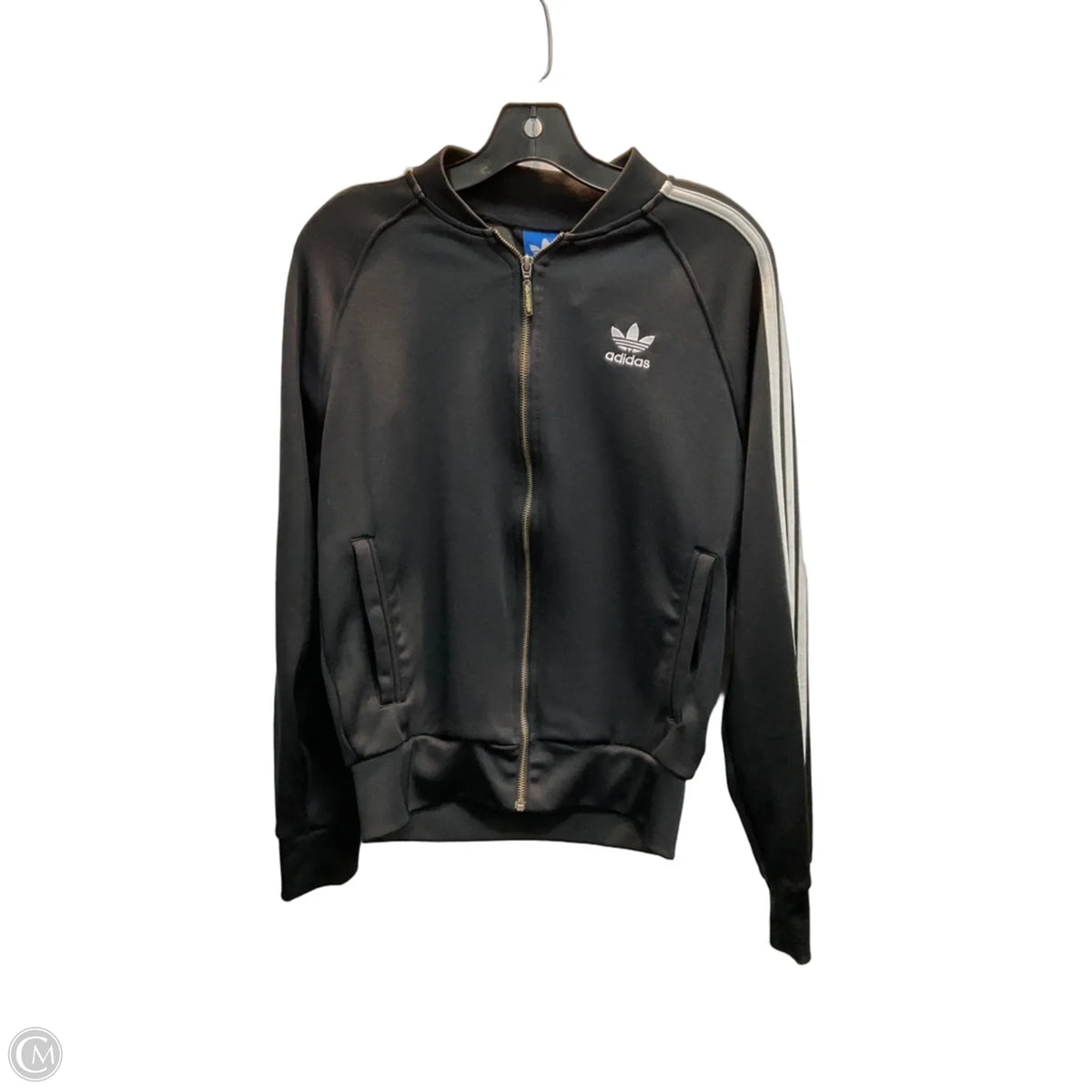 Athletic Jacket By Adidas In Black & White, Size: S