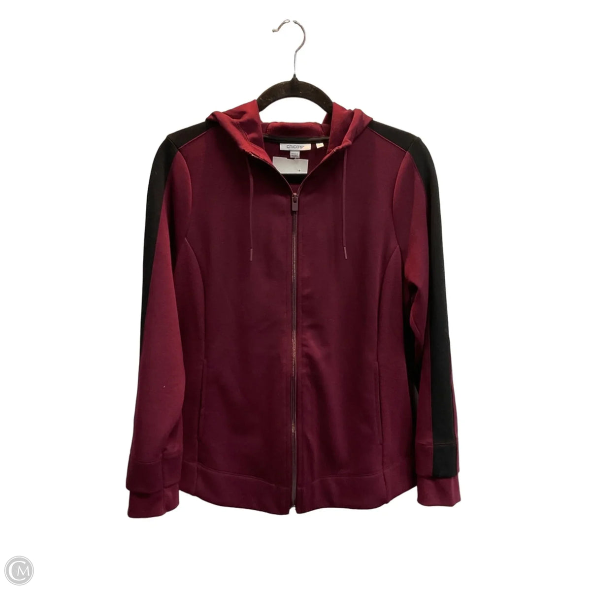 Athletic Jacket By Chicos In Maroon, Size: M