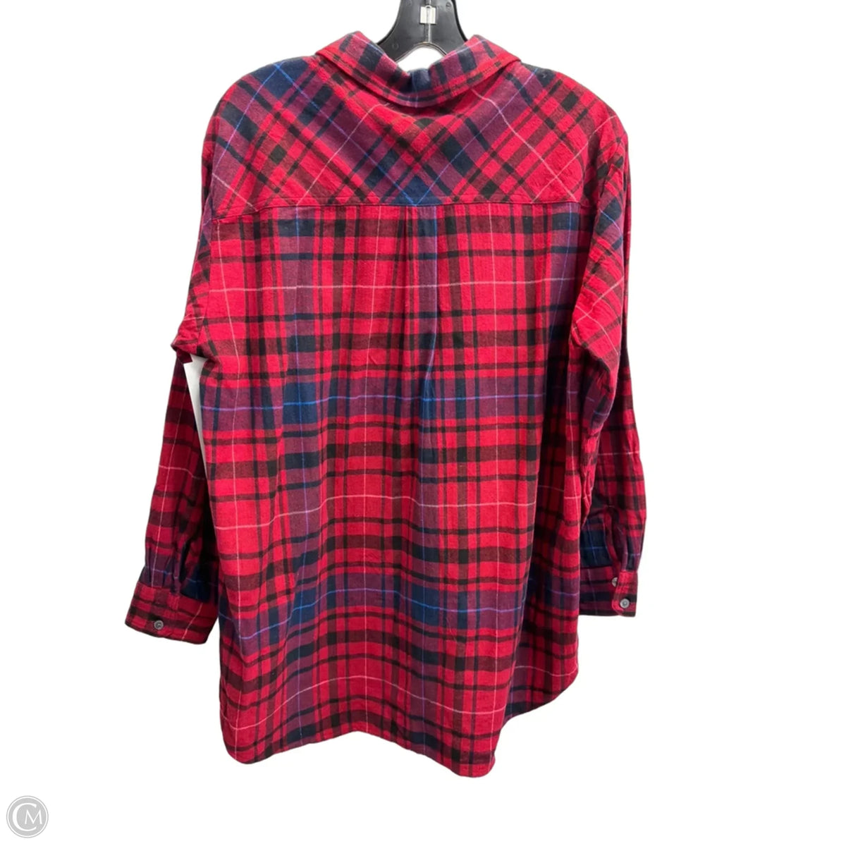 Top Long Sleeve By Loft In Blue & Red, Size: Lp