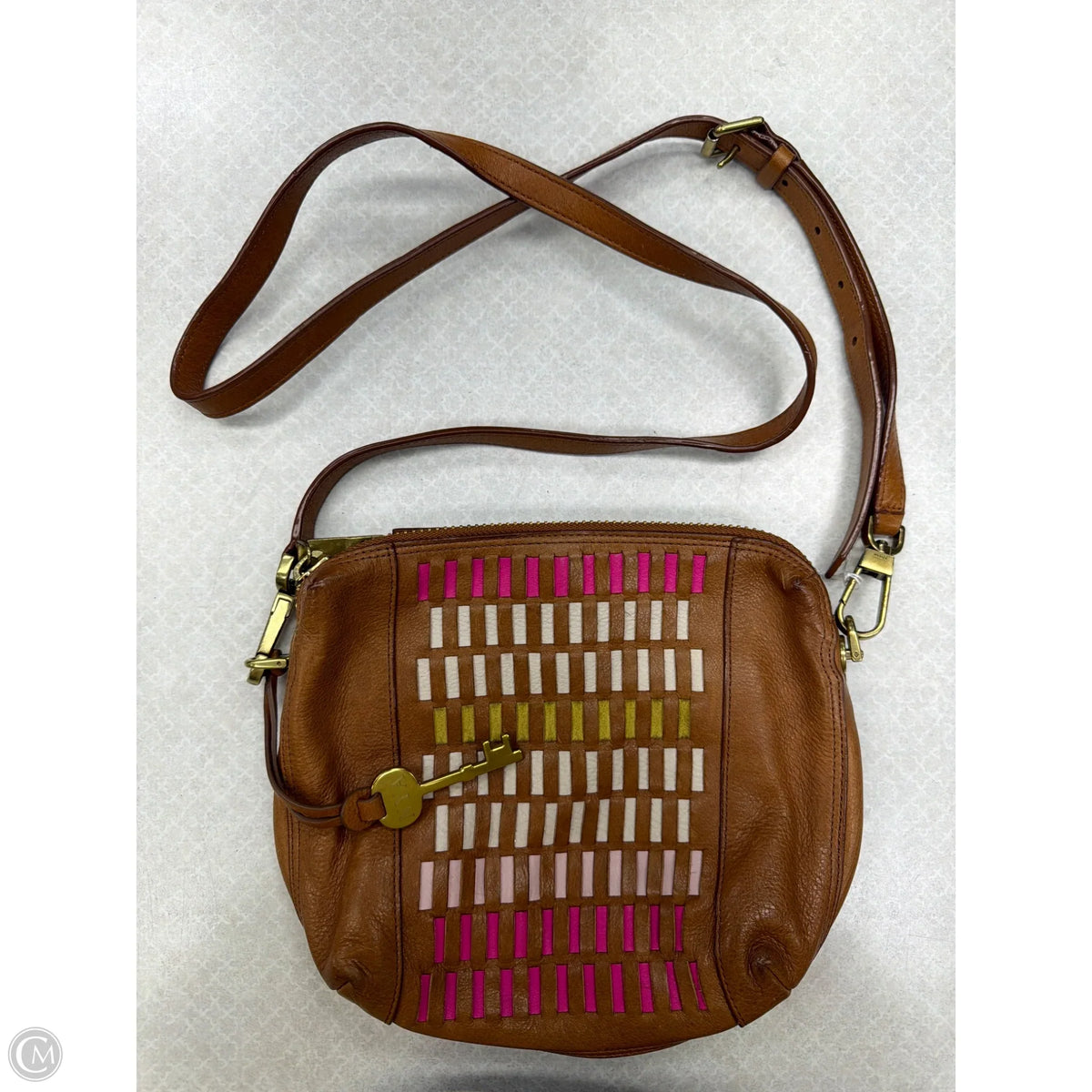 Crossbody Leather By Fossil, Size: Small