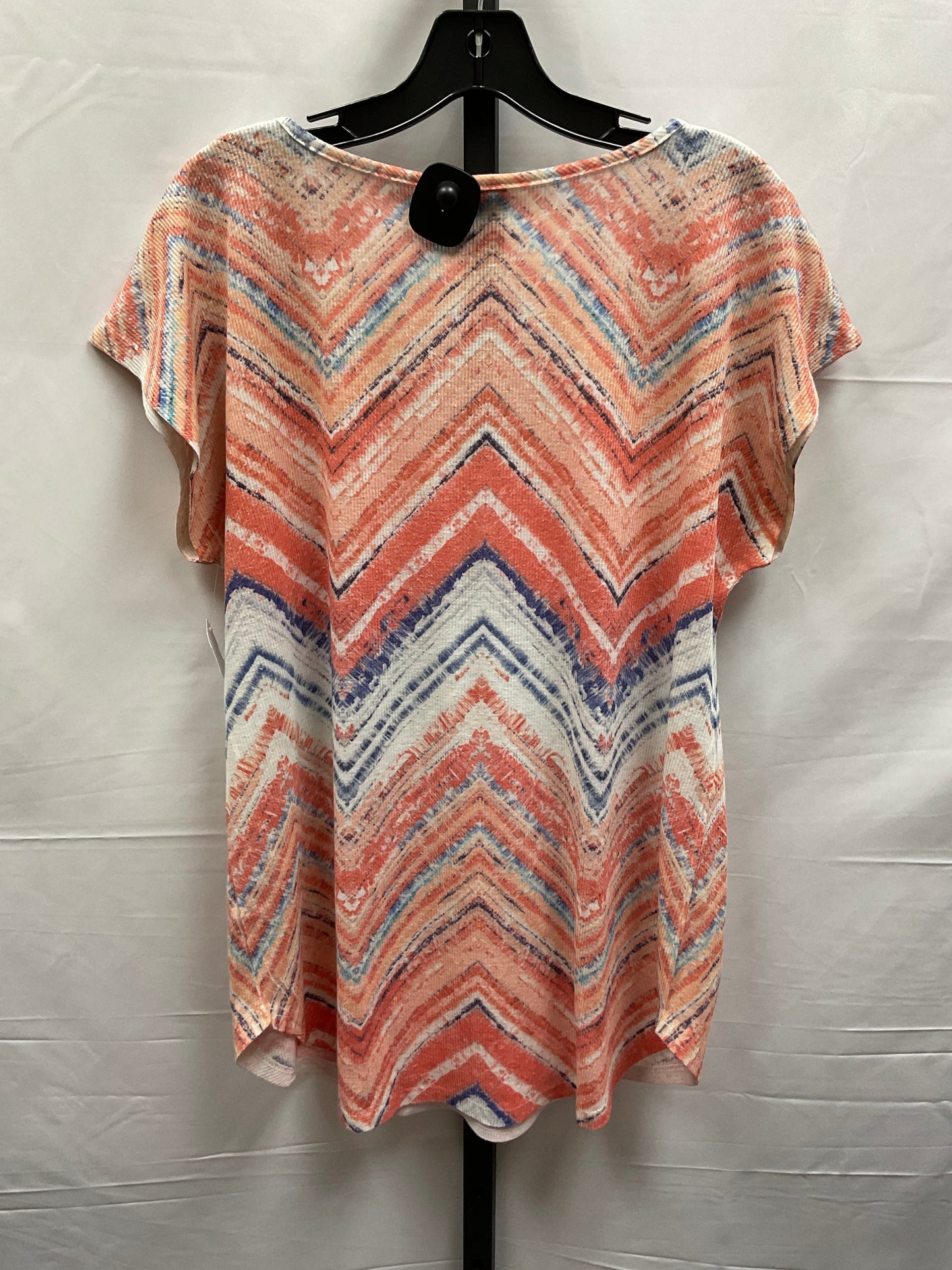 Blue & Pink Top Short Sleeve Bobeau, Size Xl