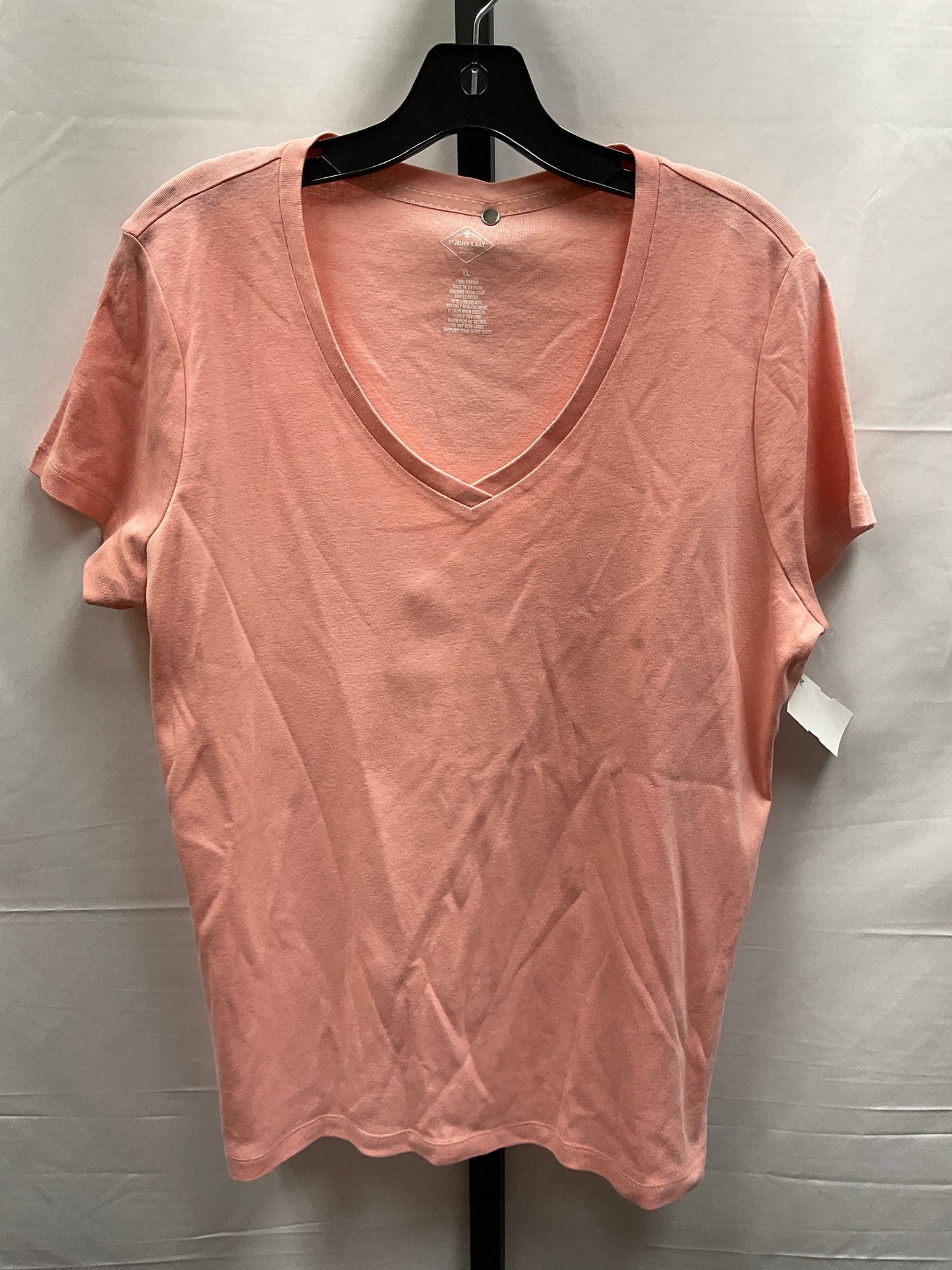 Pink Top Short Sleeve Basic St Johns Bay, Size Xl