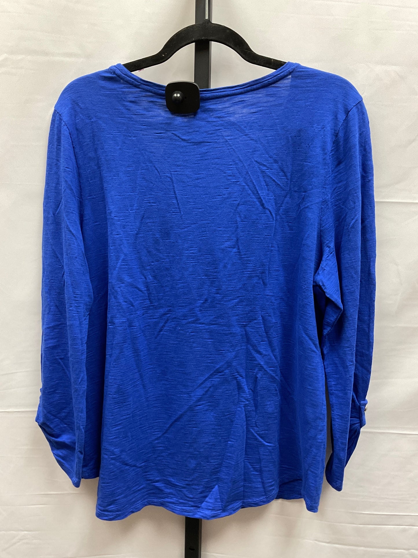 Blue Top Long Sleeve Basic Chicos, Size L