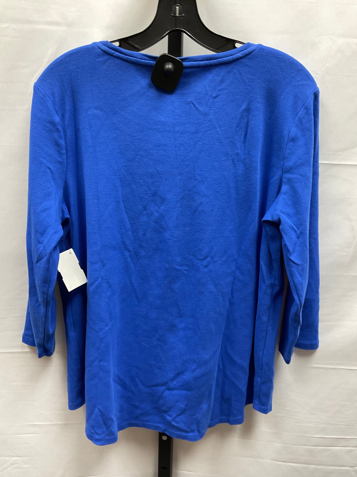 Blue Top 3/4 Sleeve Basic Chicos, Size L