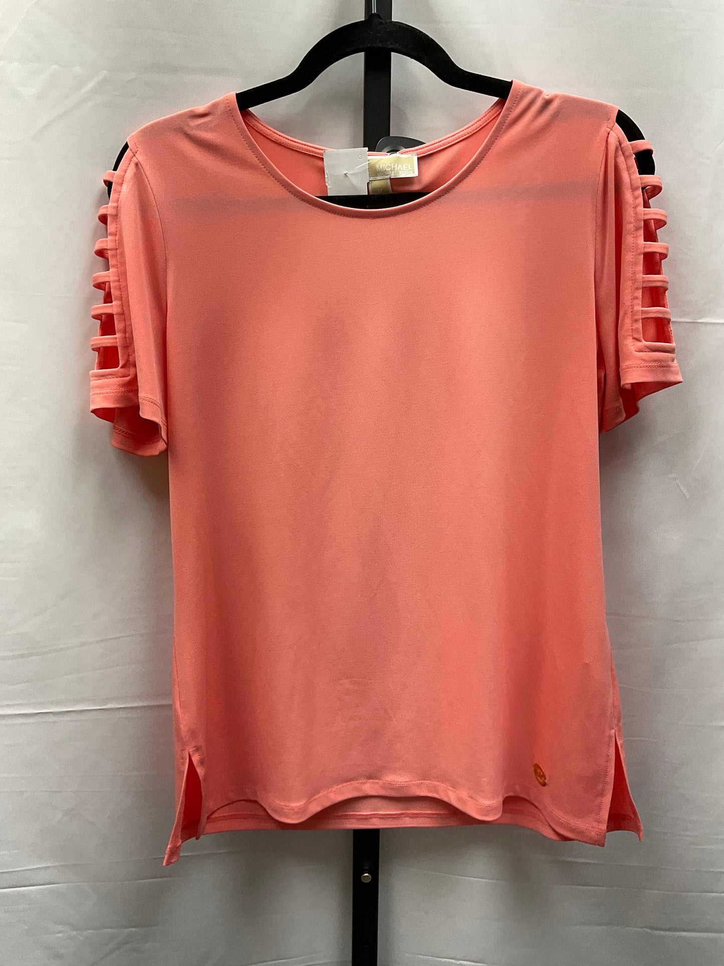 Coral Top Short Sleeve Michael By Michael Kors, Size M