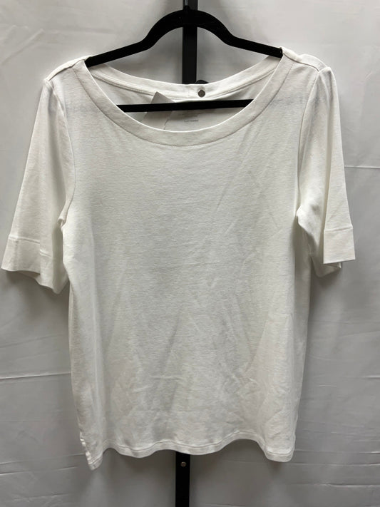 White Top Short Sleeve Basic Chicos, Size M