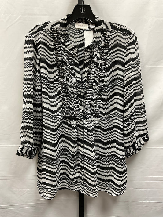 Black & White Top 3/4 Sleeve Chicos, Size M