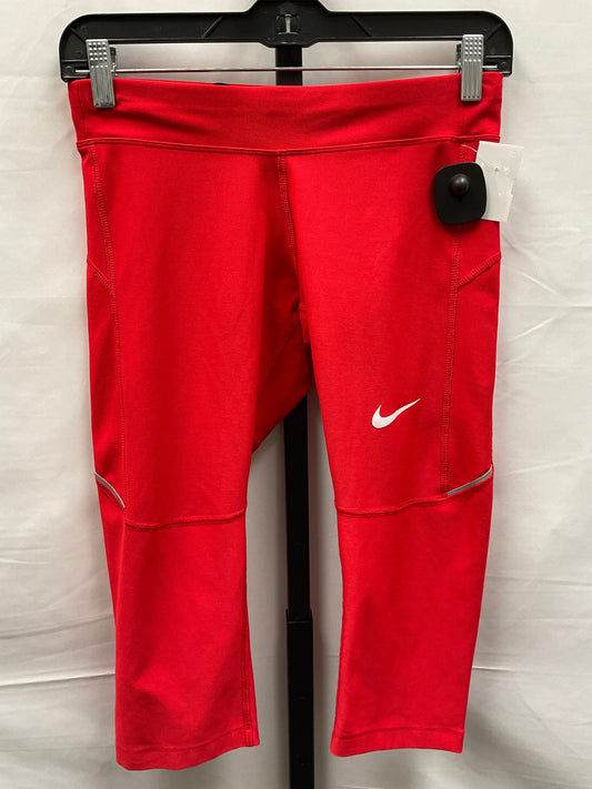 Red Athletic Capris Nike Apparel, Size S