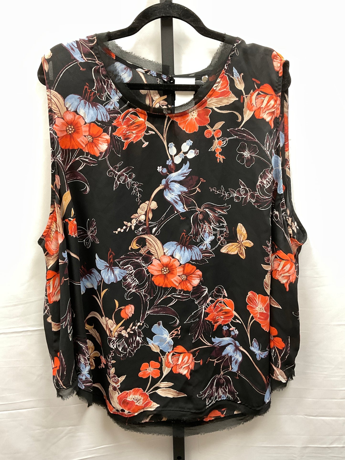 Floral Print Top Sleeveless Who What Wear, Size 4x