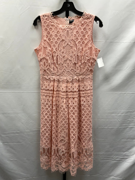 Pink Dress Casual Midi Clothes Mentor, Size M