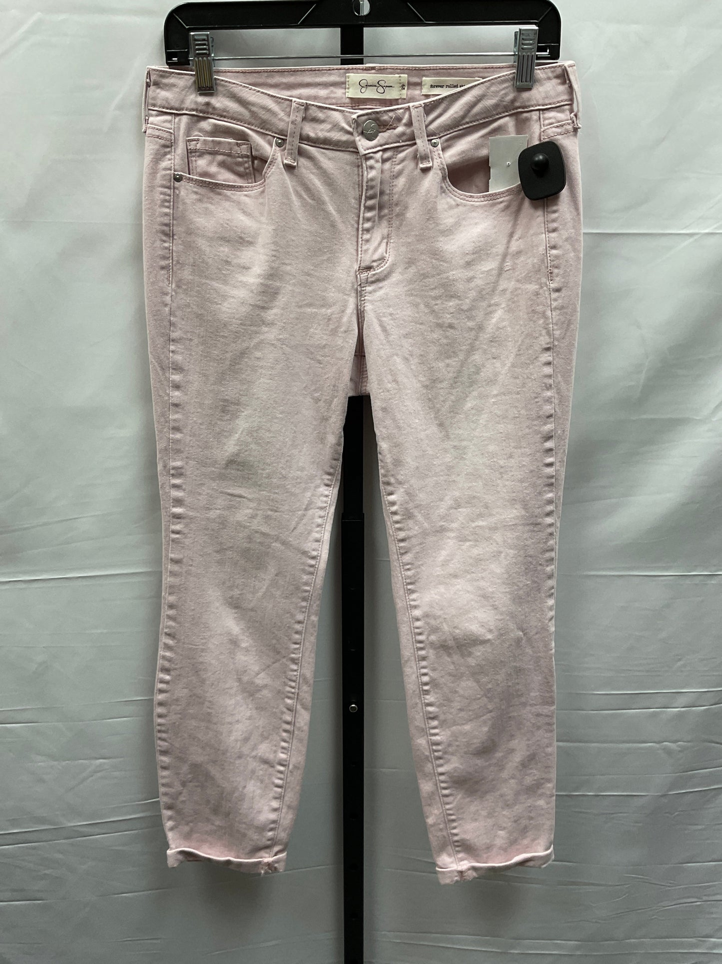 Pink Jeans Cropped Jessica Simpson, Size 8