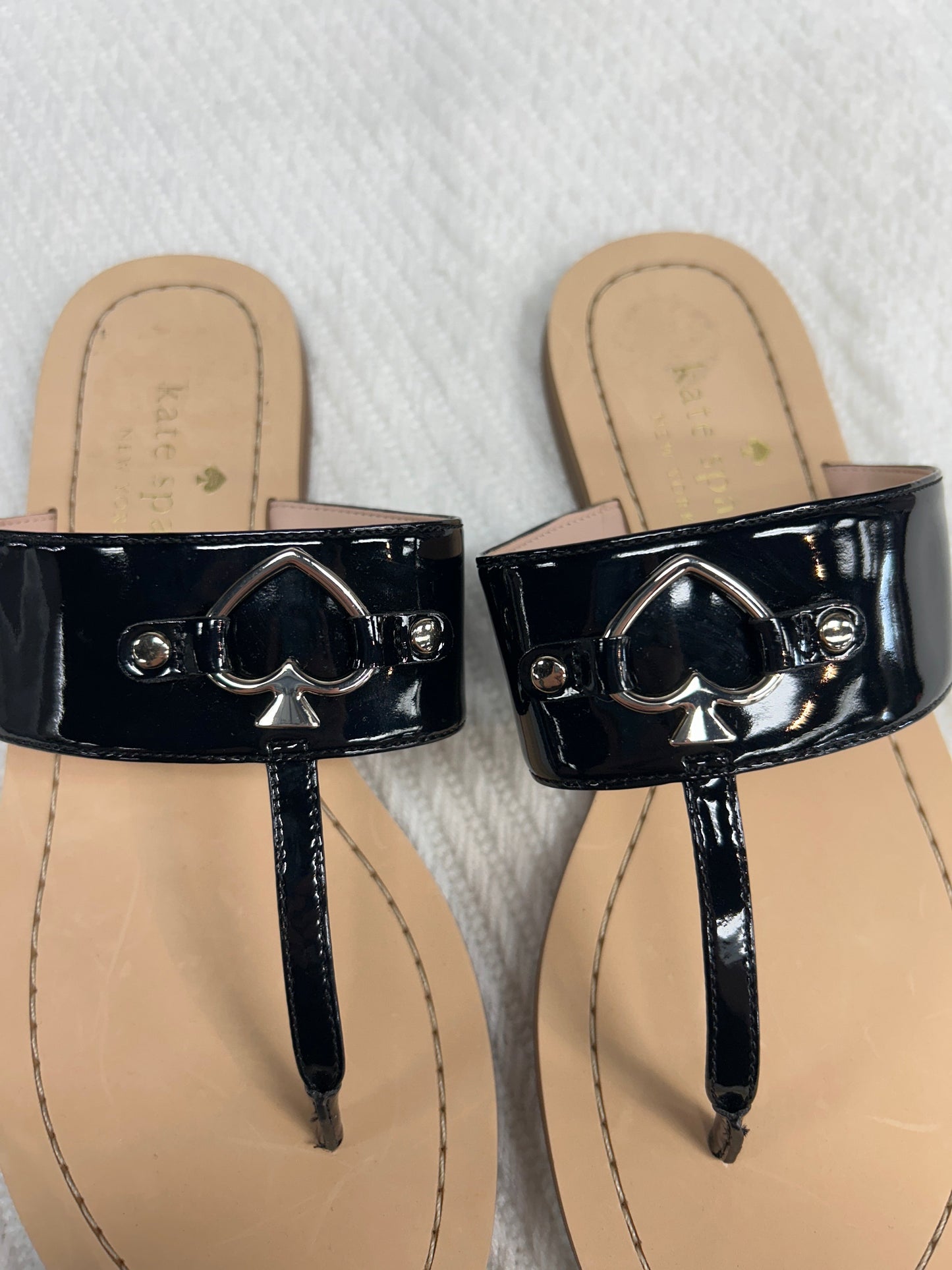 Black & Brown Sandals Flats Kate Spade, Size 7