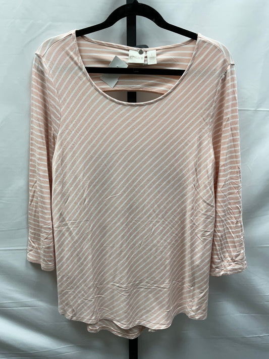 Striped Pattern Top Long Sleeve Chicos, Size M