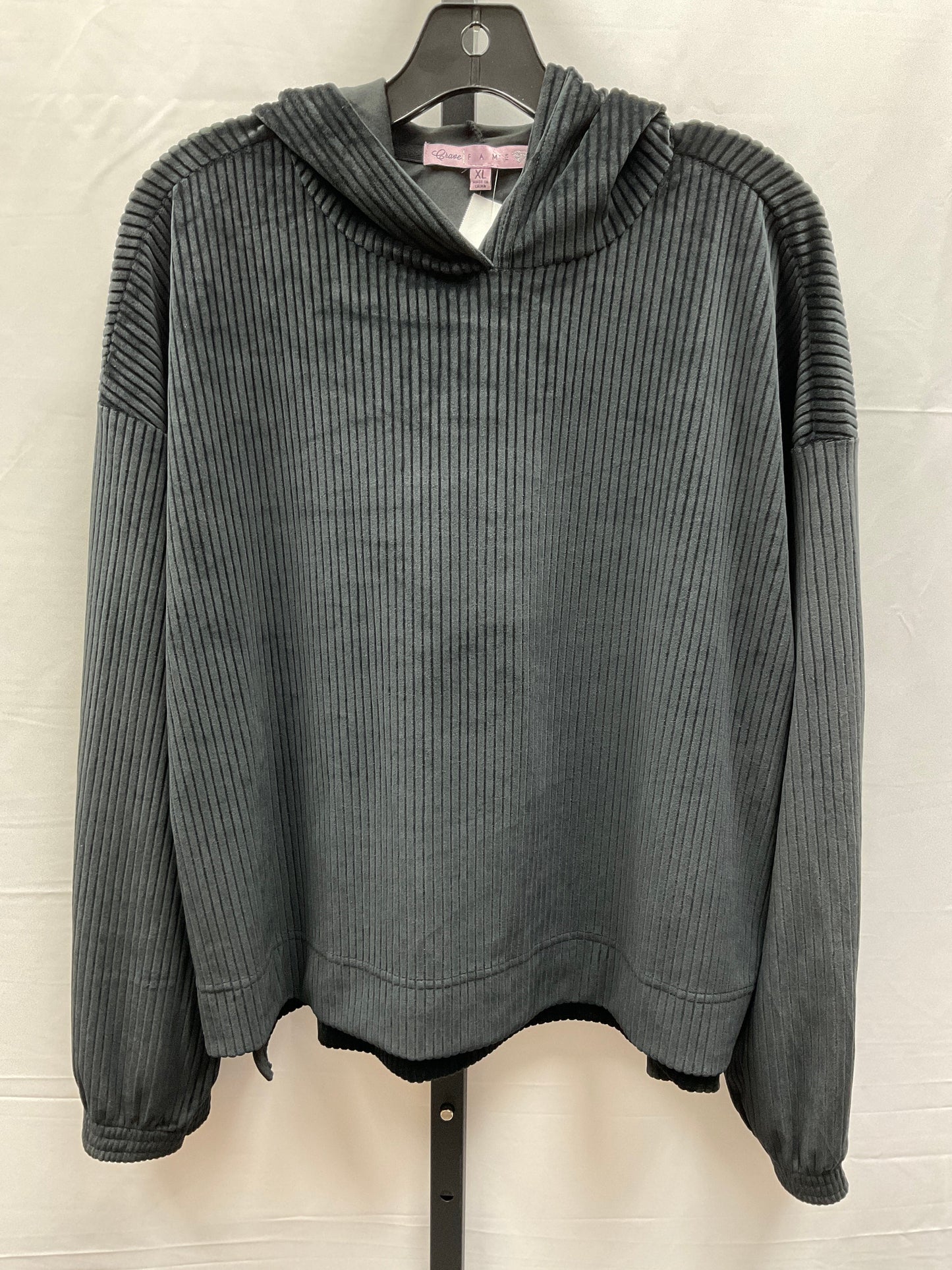 Sweatshirt Hoodie By Clothes Mentor In Black, Size: Xl