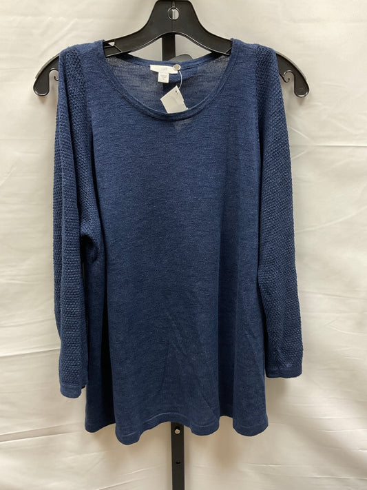 Navy Top Long Sleeve J. Jill, Size M