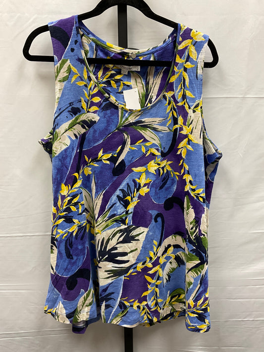 Floral Print Top Sleeveless Chicos, Size Xl