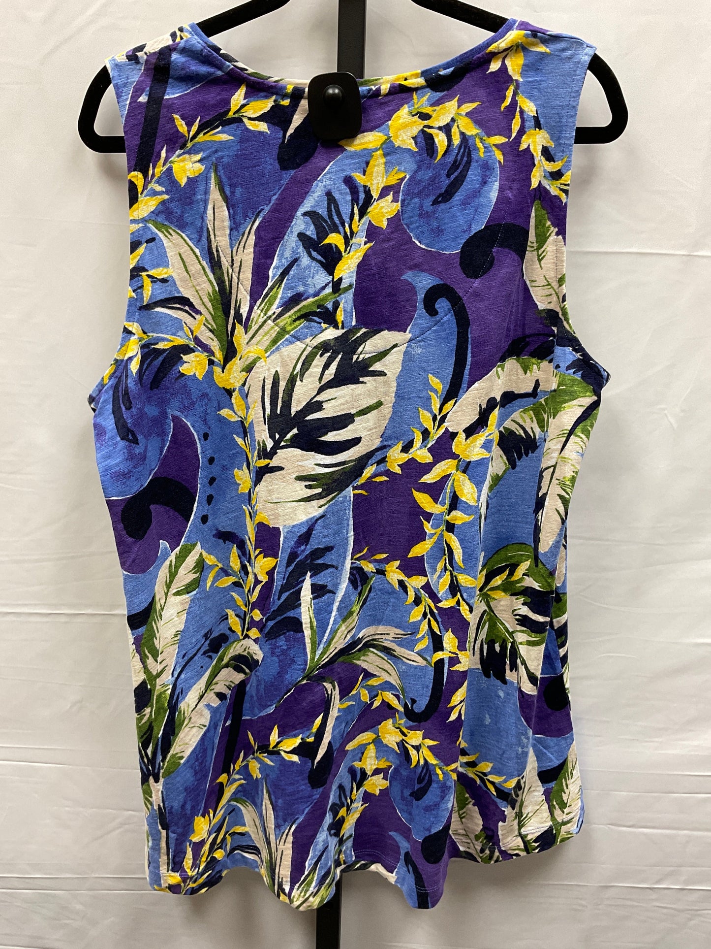 Floral Print Top Sleeveless Chicos, Size Xl