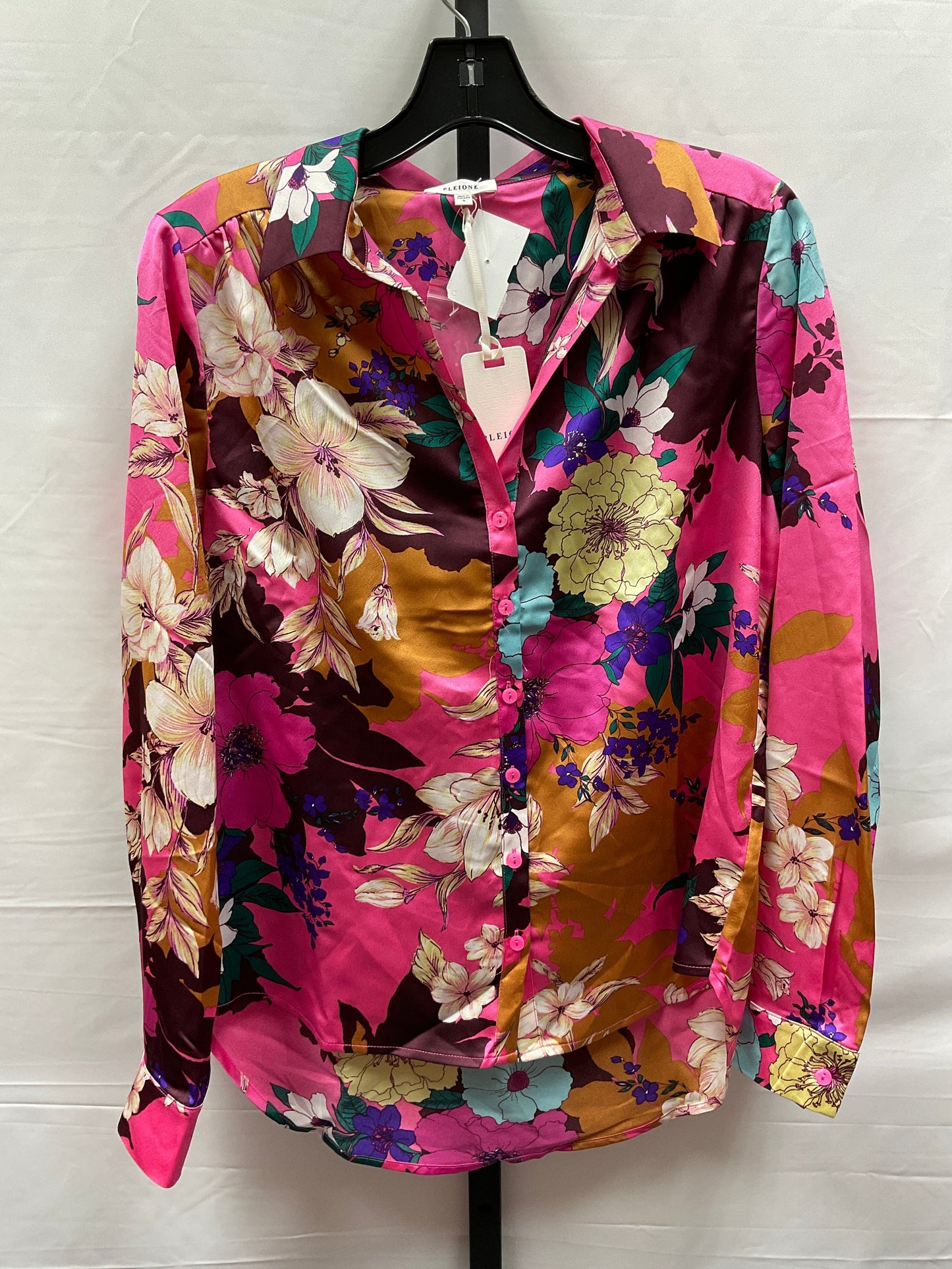 Floral Print Top Long Sleeve Pleione, Size S