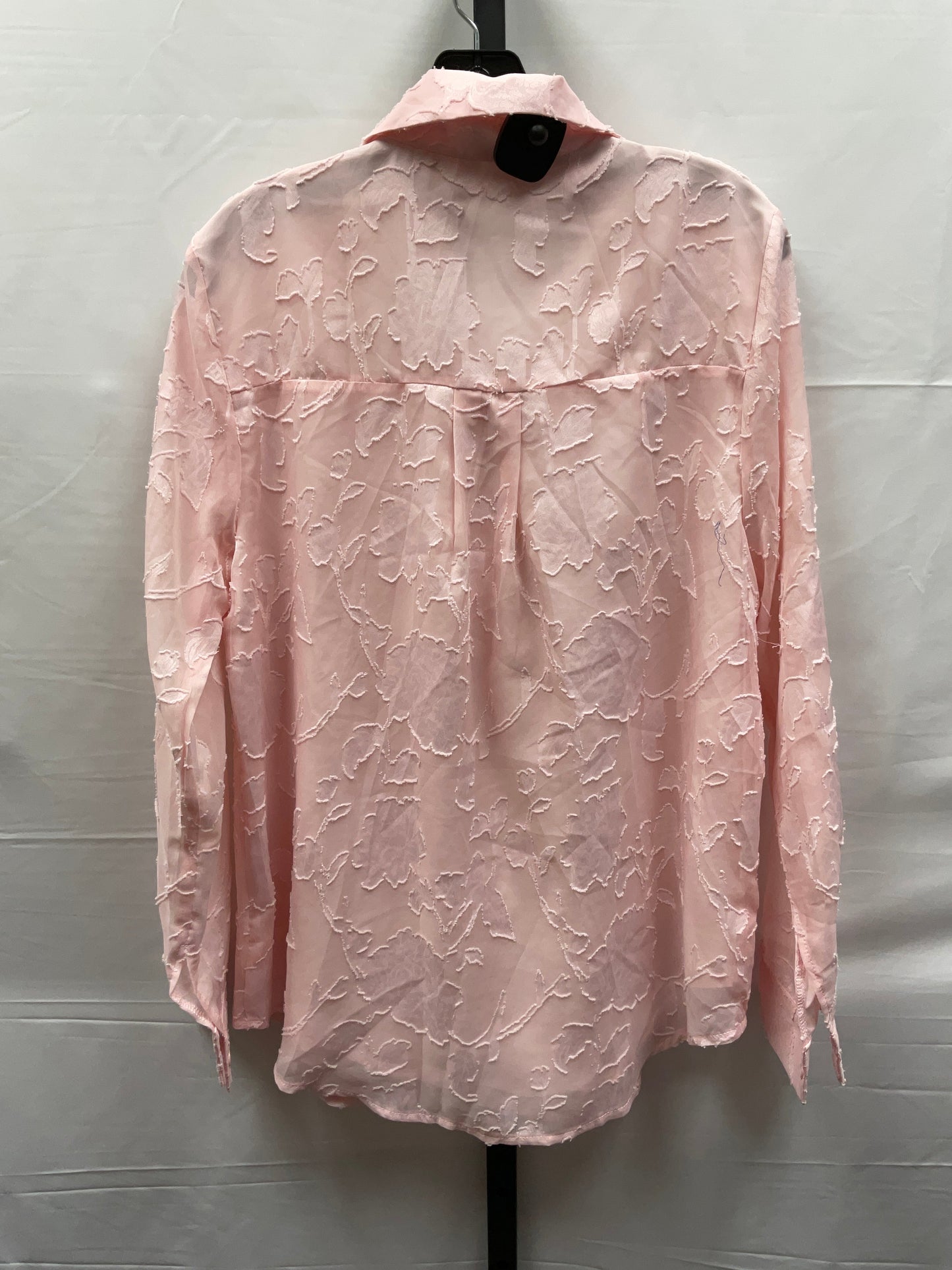 Pink Top Long Sleeve Clothes Mentor, Size S