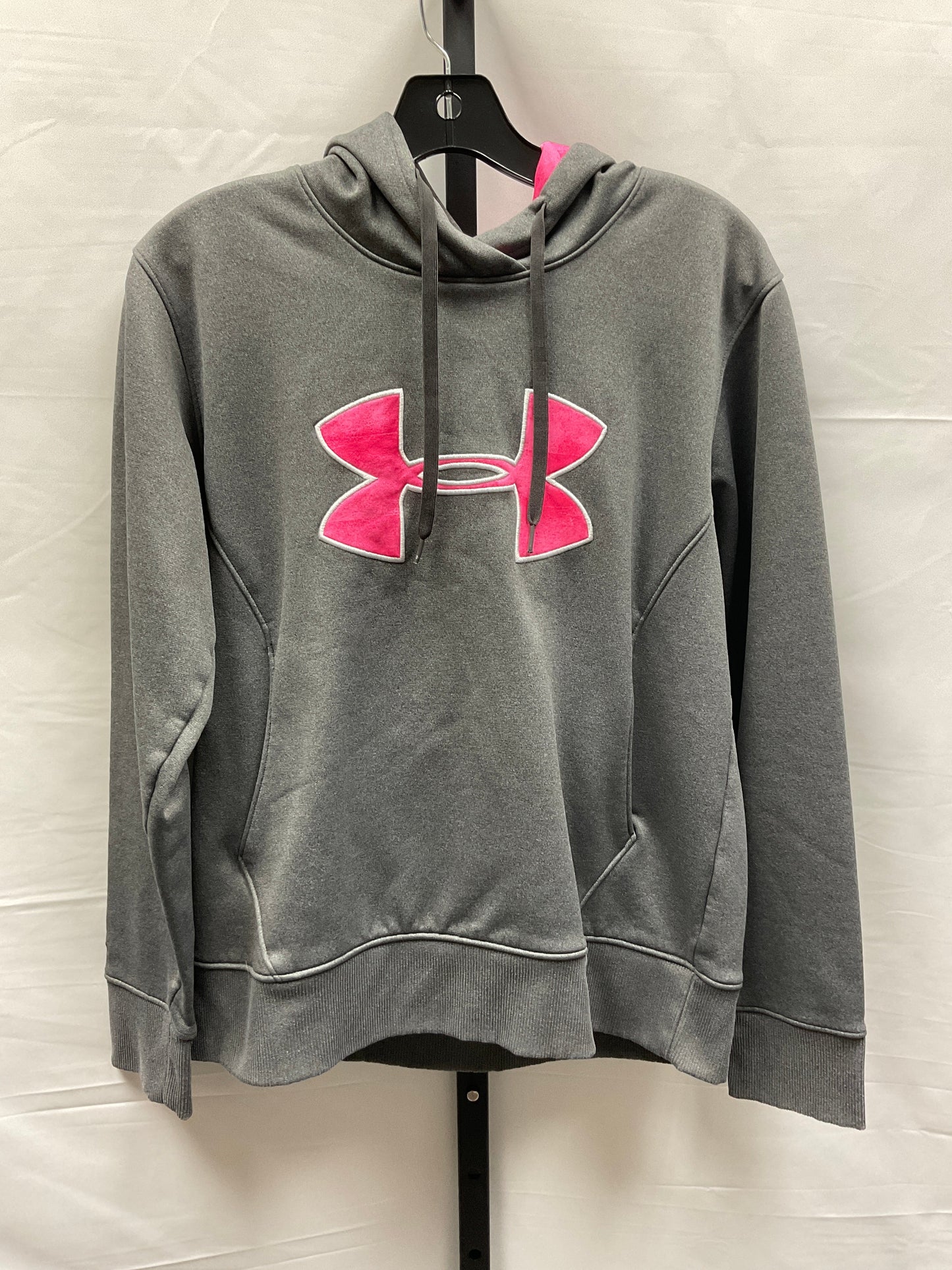 Grey & Pink Sweatshirt Hoodie Under Armour, Size M