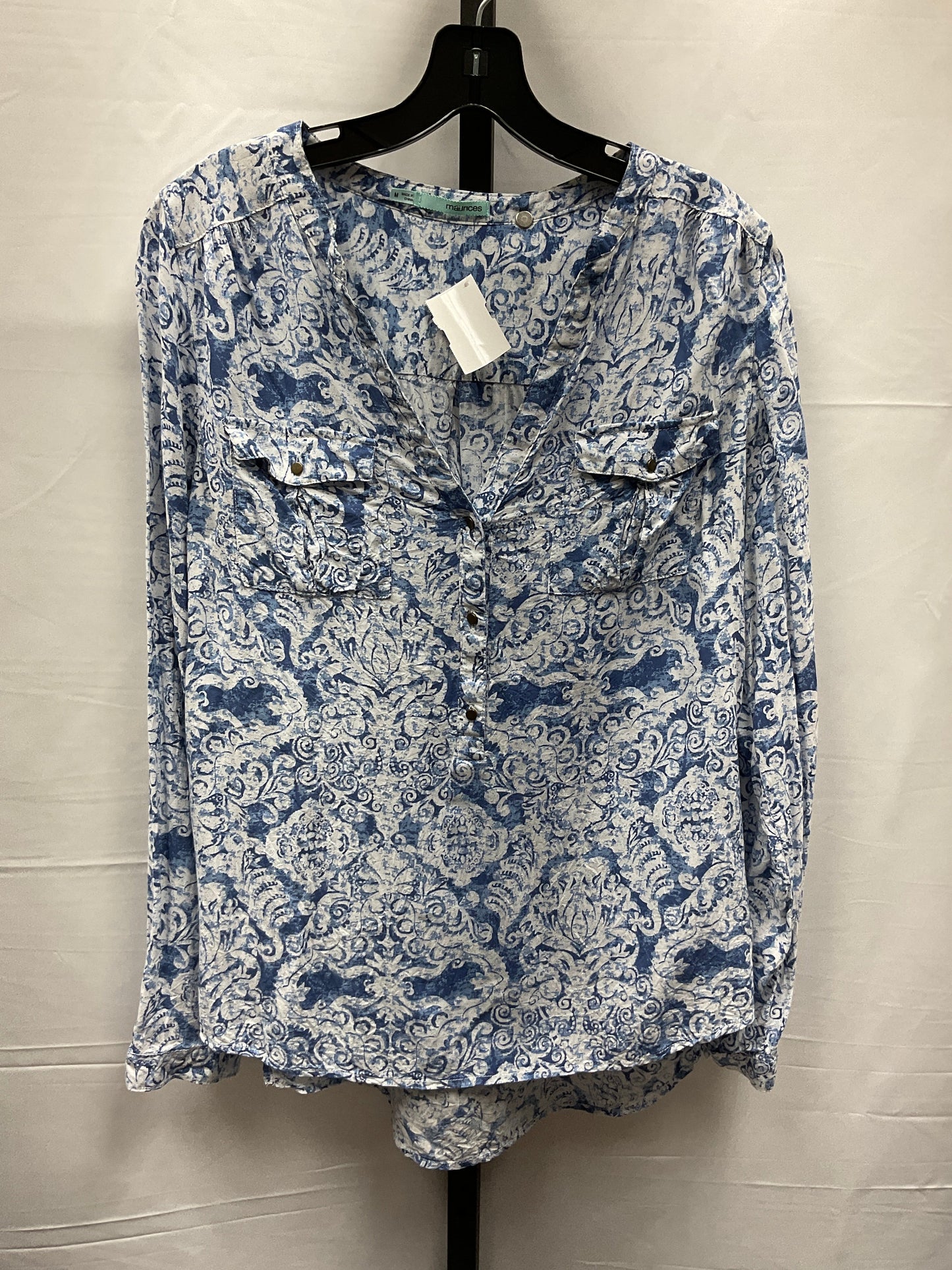 Blue Top Long Sleeve Maurices, Size M