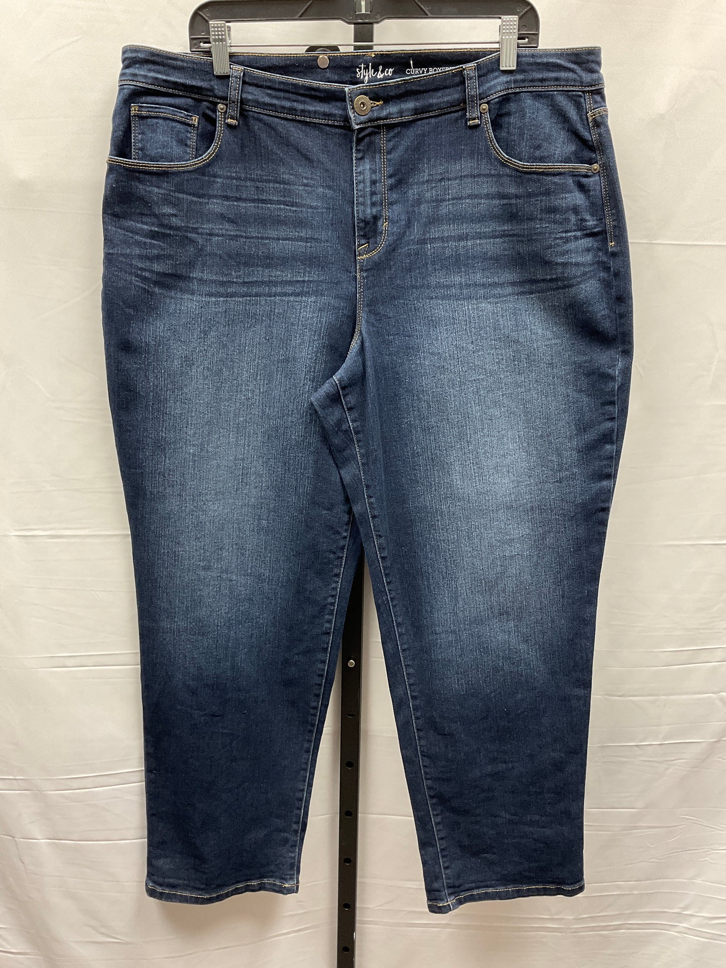 Blue Denim Jeans Boyfriend Style And Company, Size 18
