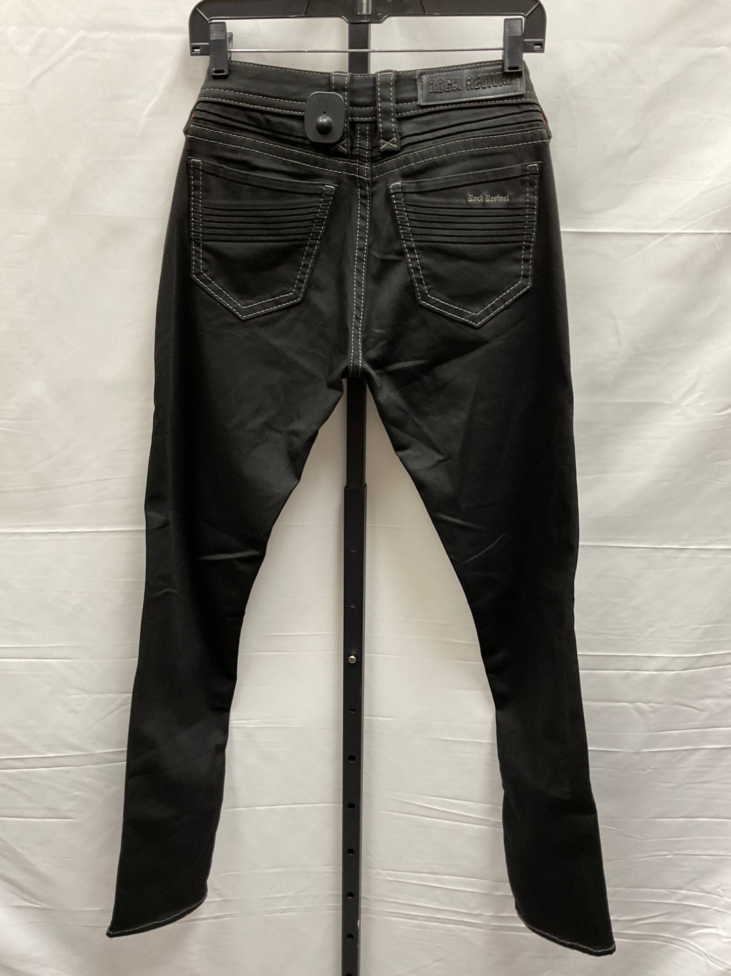 Black Denim Jeans Skinny Rock Revival, Size 8