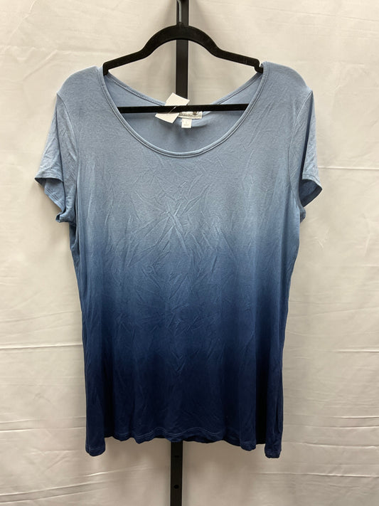 Blue Top Short Sleeve Basic Dressbarn, Size L