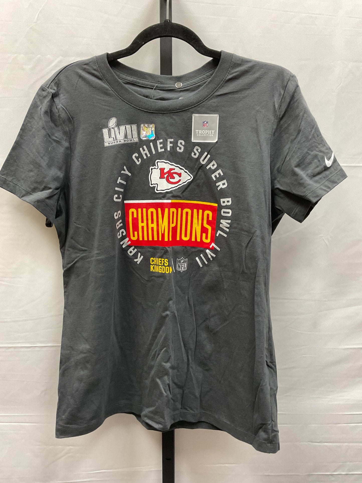 Grey Athletic Top Short Sleeve Nfl, Size L