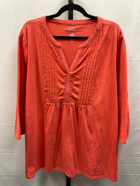 Coral Top Long Sleeve Croft And Barrow, Size 3x
