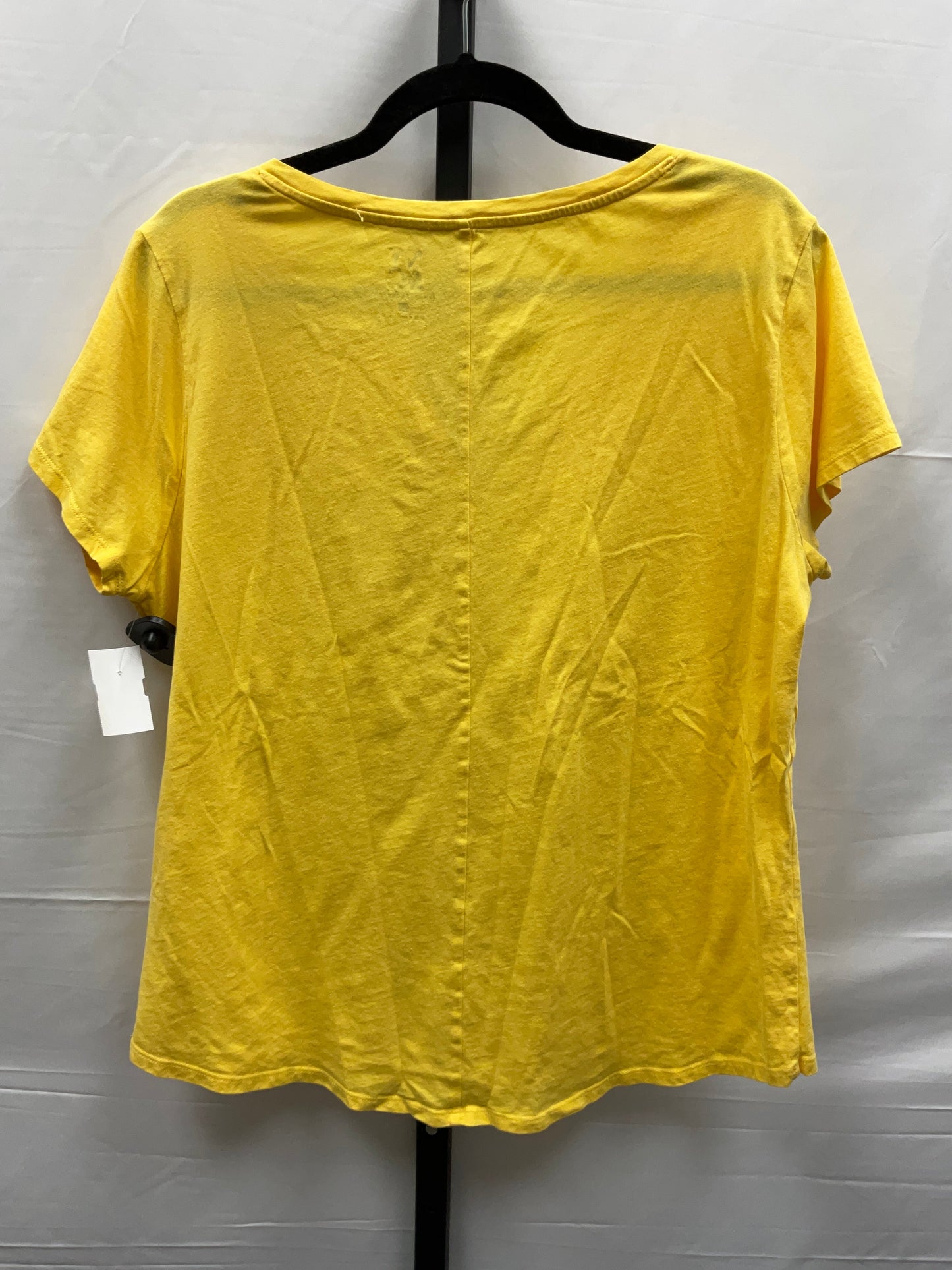 Yellow Top Short Sleeve Basic New York And Co, Size Xl