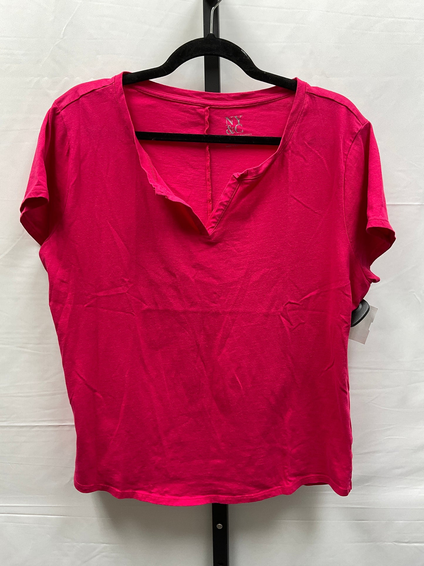 Pink Top Short Sleeve Basic New York And Co, Size Xl