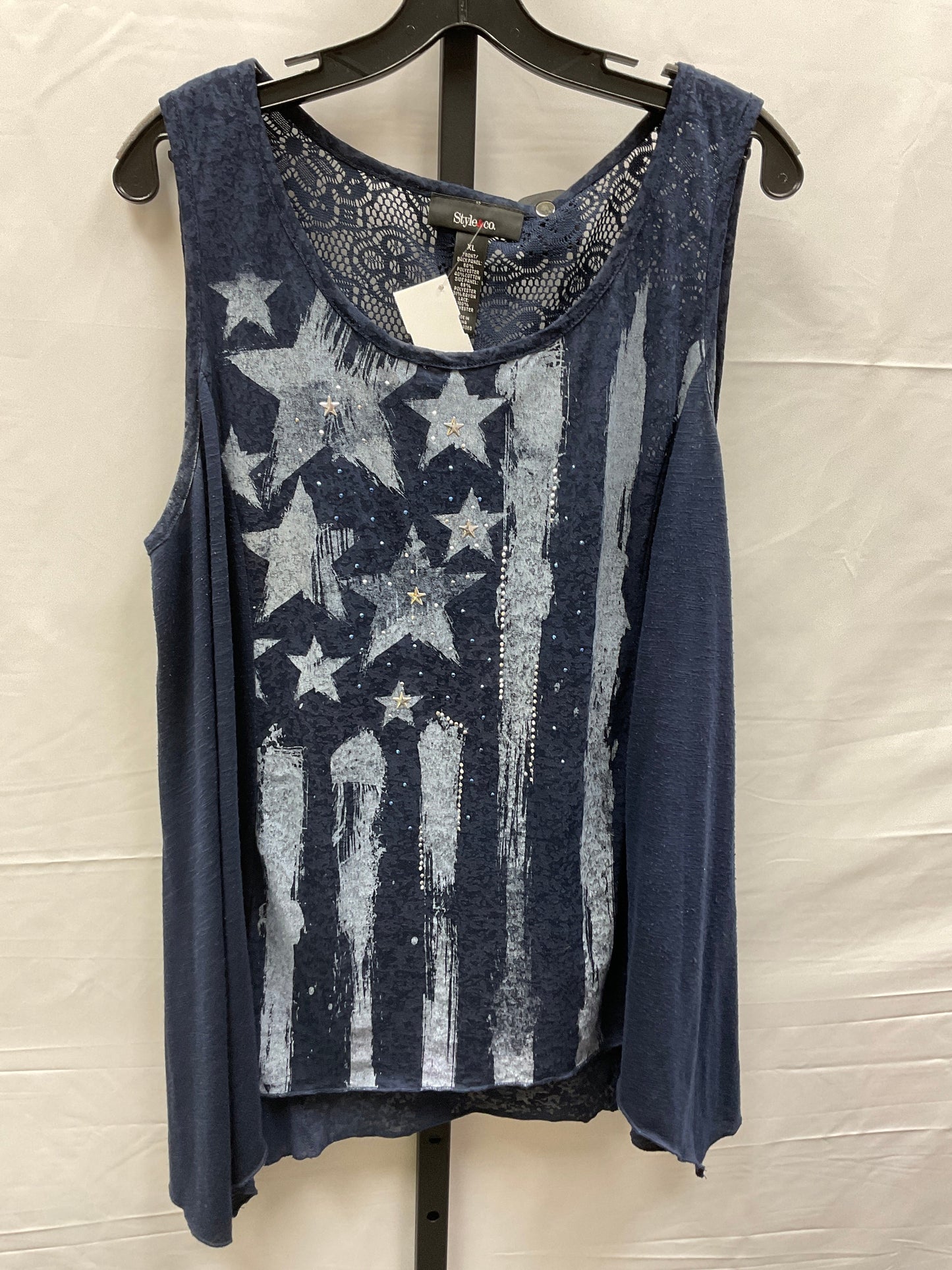 Navy Top Sleeveless Style And Company, Size Xl