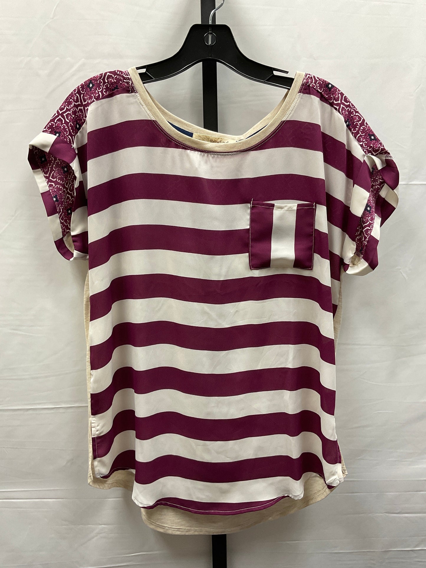 Multi-colored Top Short Sleeve Rewind, Size L