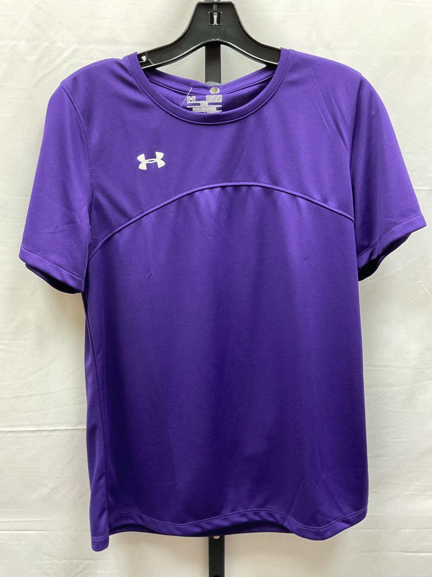 Purple Athletic Top Short Sleeve Under Armour, Size M