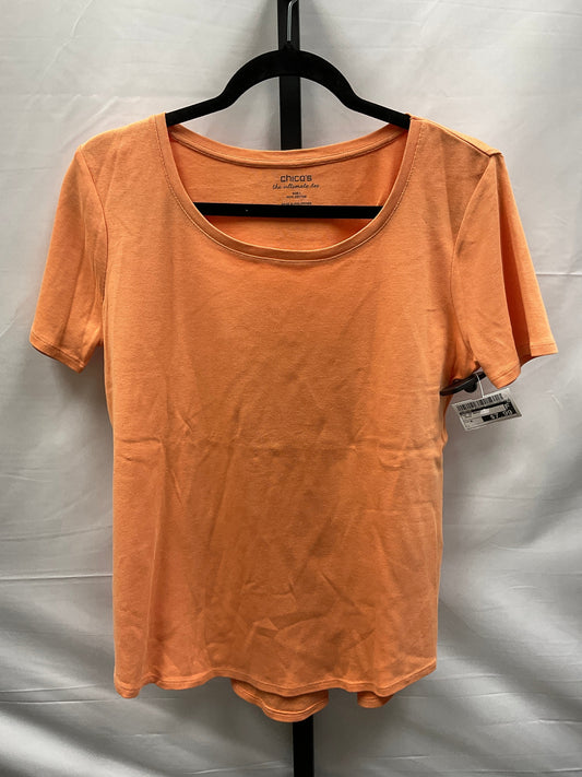 Orange Top Short Sleeve Basic Chicos, Size M