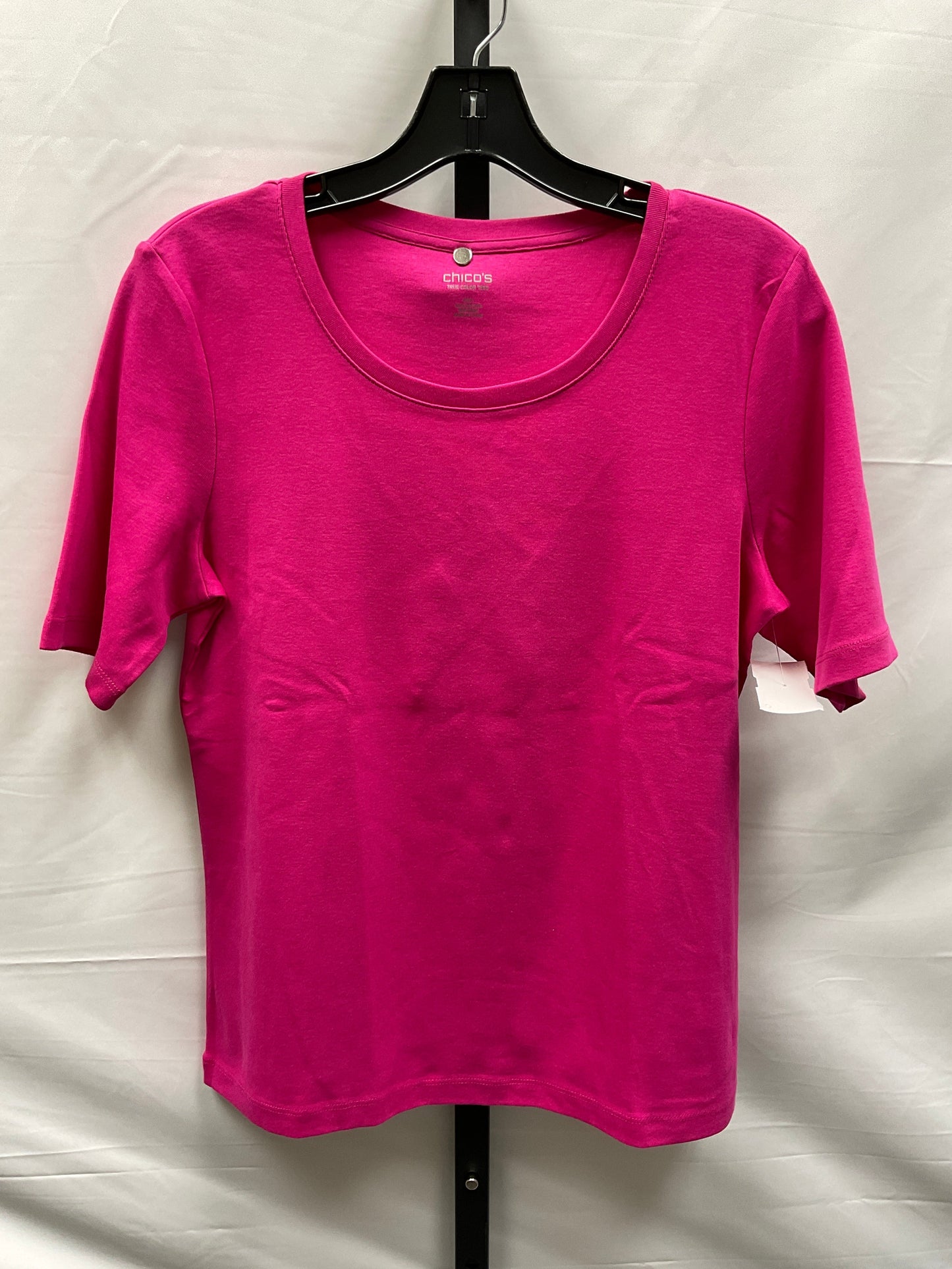 Pink Top Short Sleeve Basic Chicos, Size M