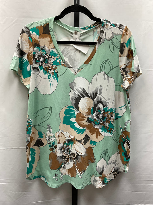 Floral Print Top Short Sleeve Honeyme, Size M