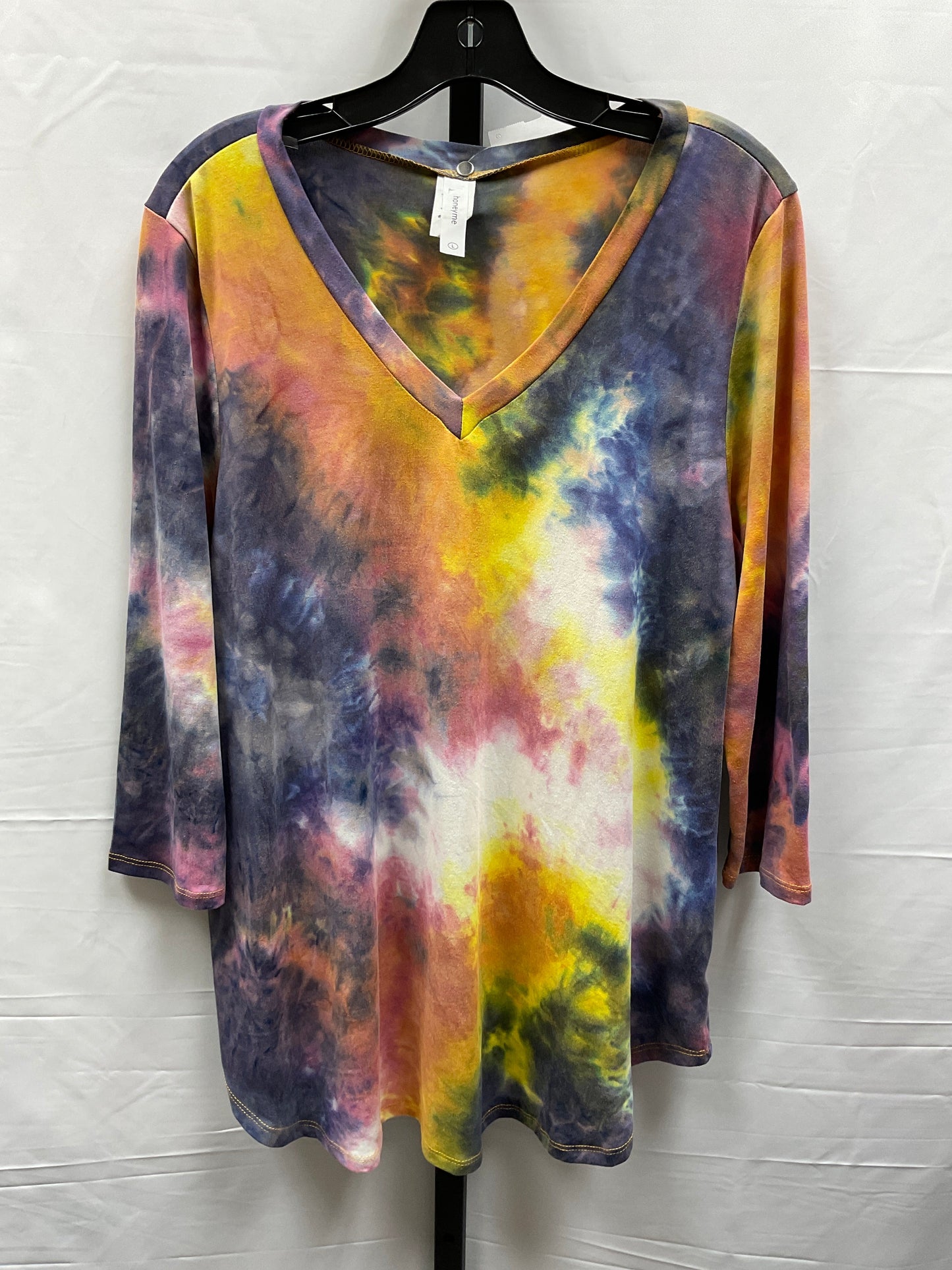 Tie Dye Print Top Long Sleeve Honeyme, Size L