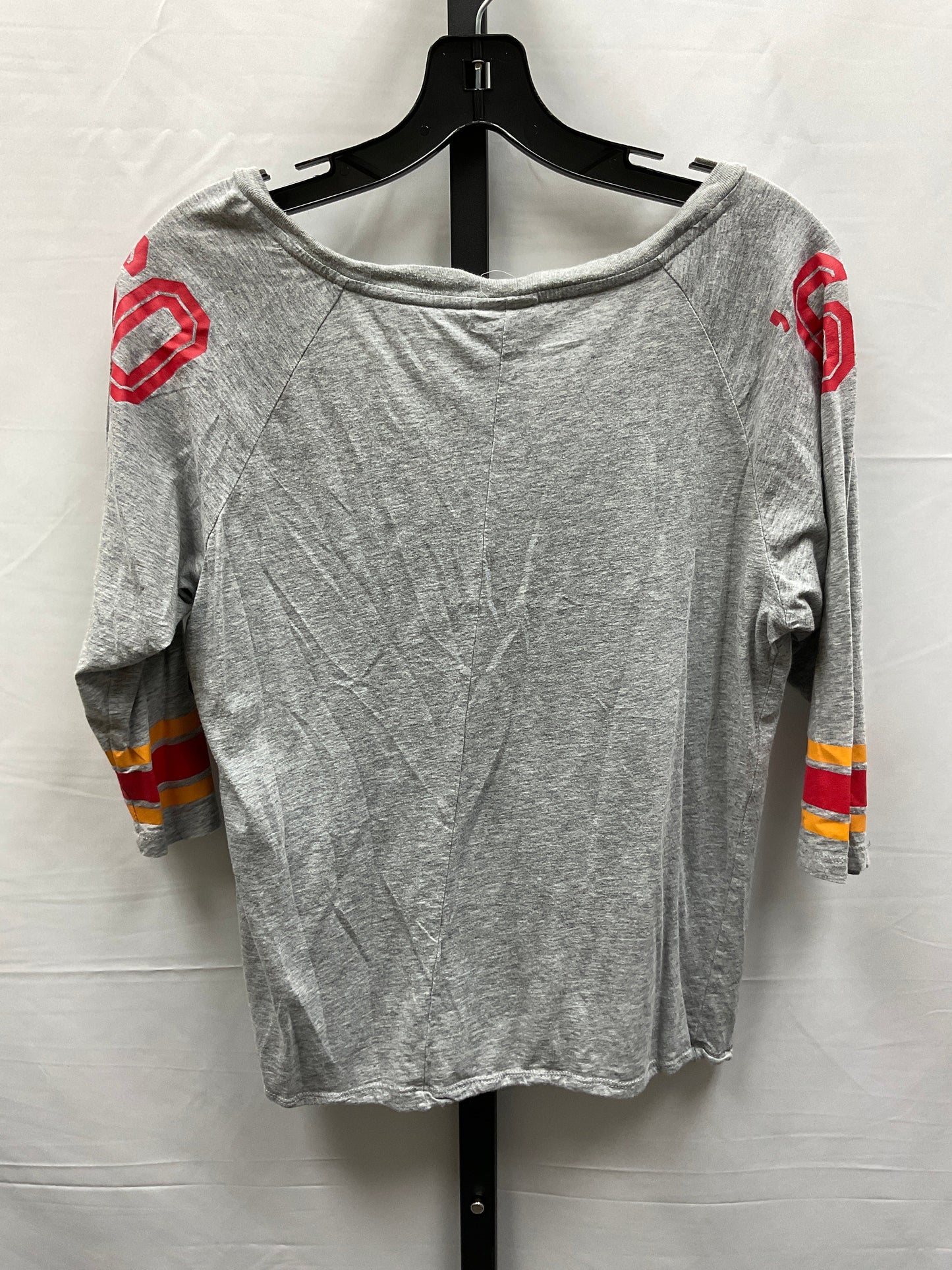 Grey & Red Athletic Top Long Sleeve Crewneck Pink, Size S