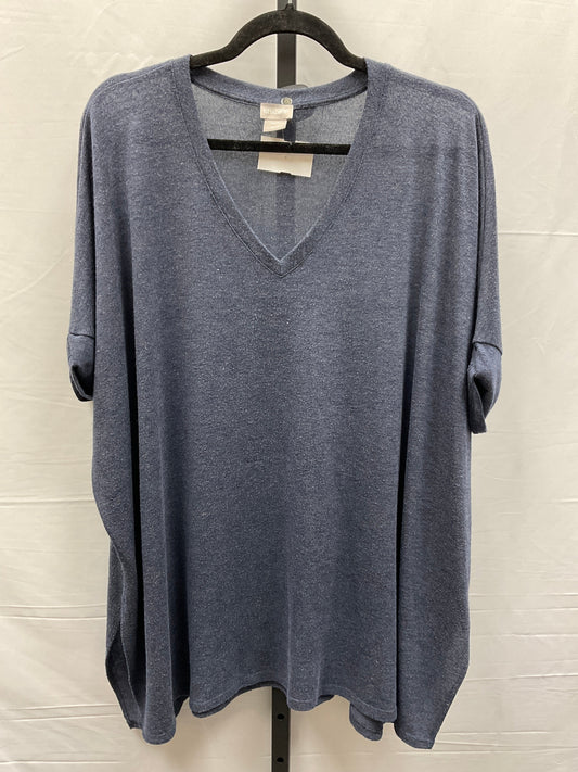 Blue Top Short Sleeve Basic Chicos, Size M