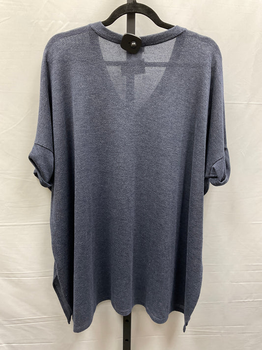 Blue Top Short Sleeve Basic Chicos, Size M