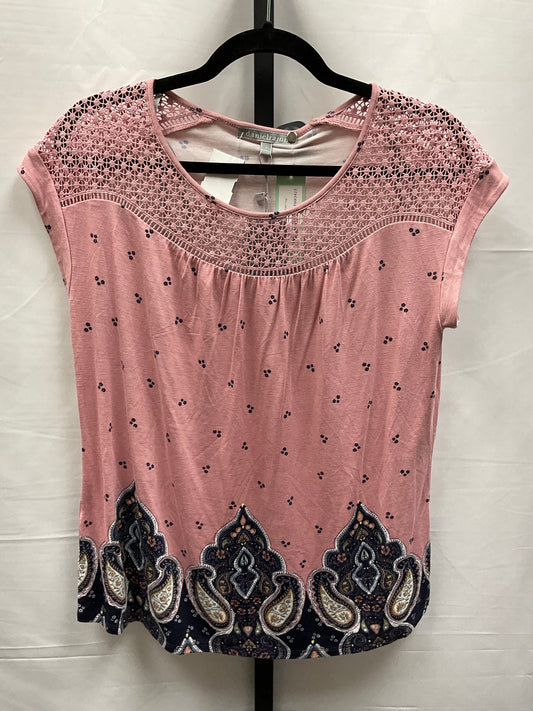 Blue & Pink Top Short Sleeve Daniel Rainn, Size S