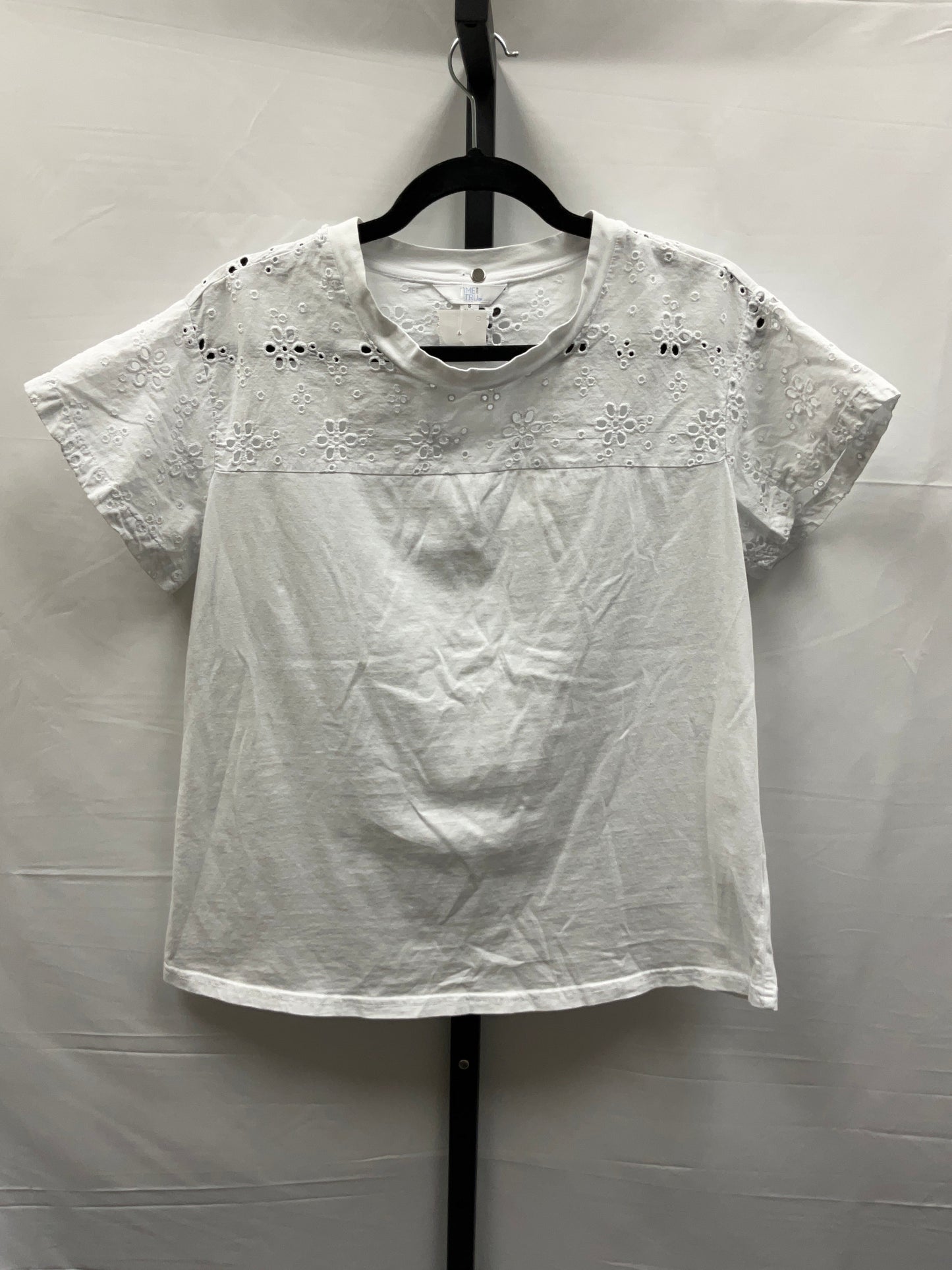 White Top Short Sleeve Time And Tru, Size S