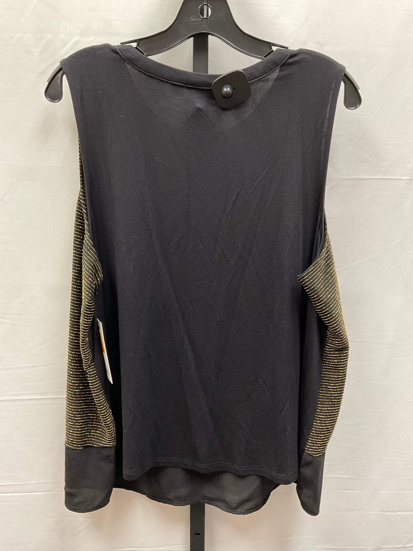 Top Sleeveless By Apt 9 In Black & Gold, Size: Xxl