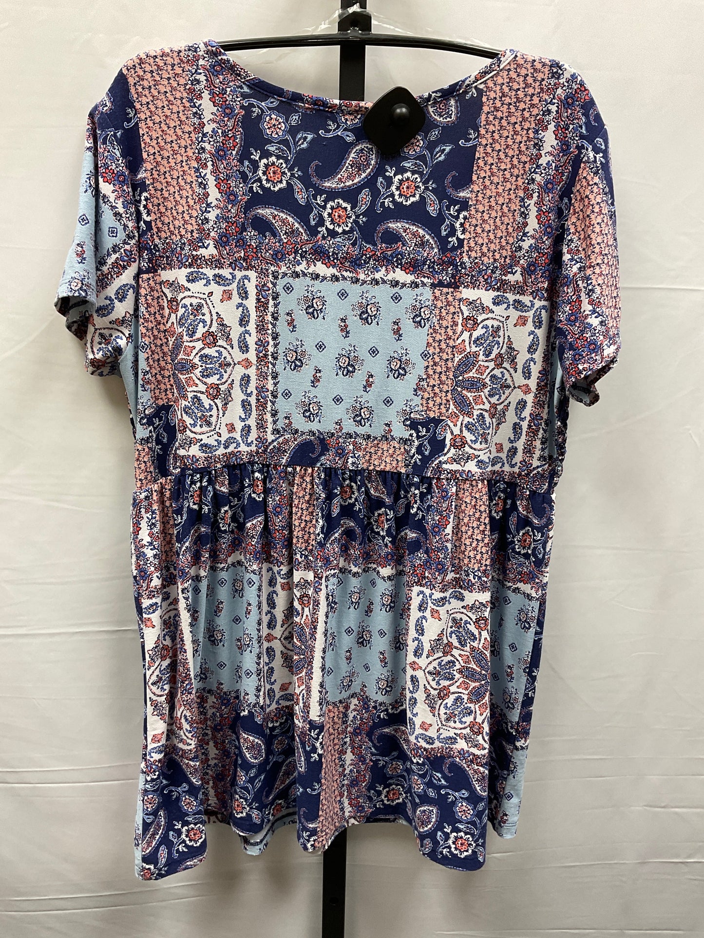 Multi-colored Top Short Sleeve Bobbie Brooks, Size Xl