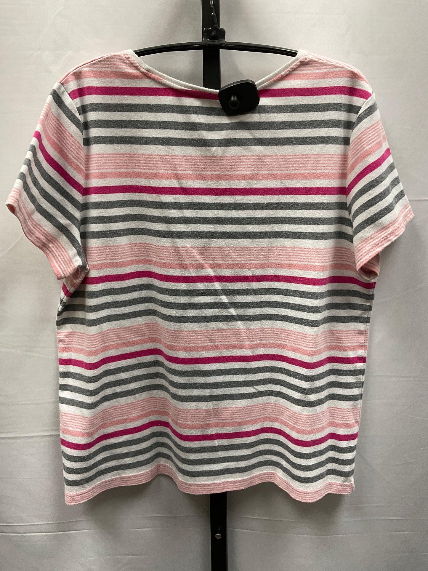 Striped Pattern Top Short Sleeve Croft And Barrow, Size Xl