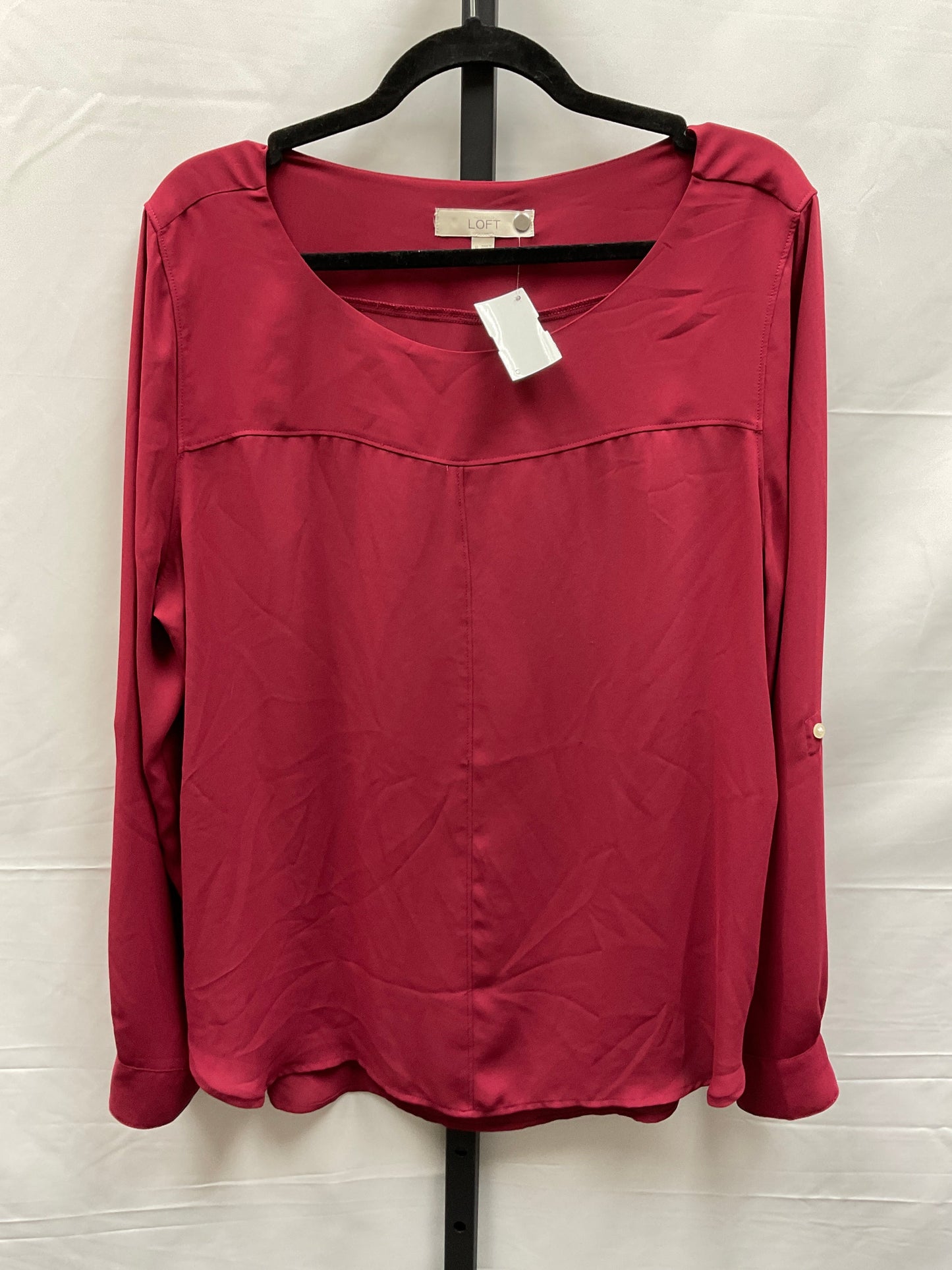 Red Top Long Sleeve Loft, Size Xl